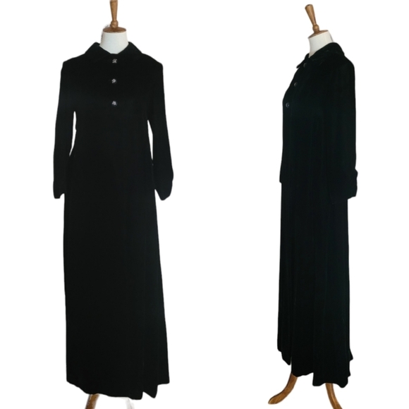 1950's Black Velvet Opera Coat Union Label
